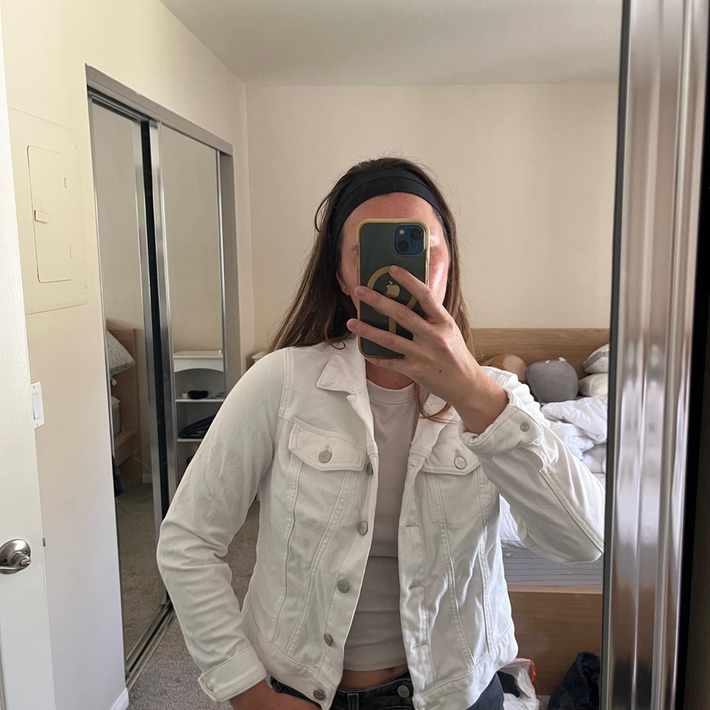 Jessica Simpson White Denim Jacket